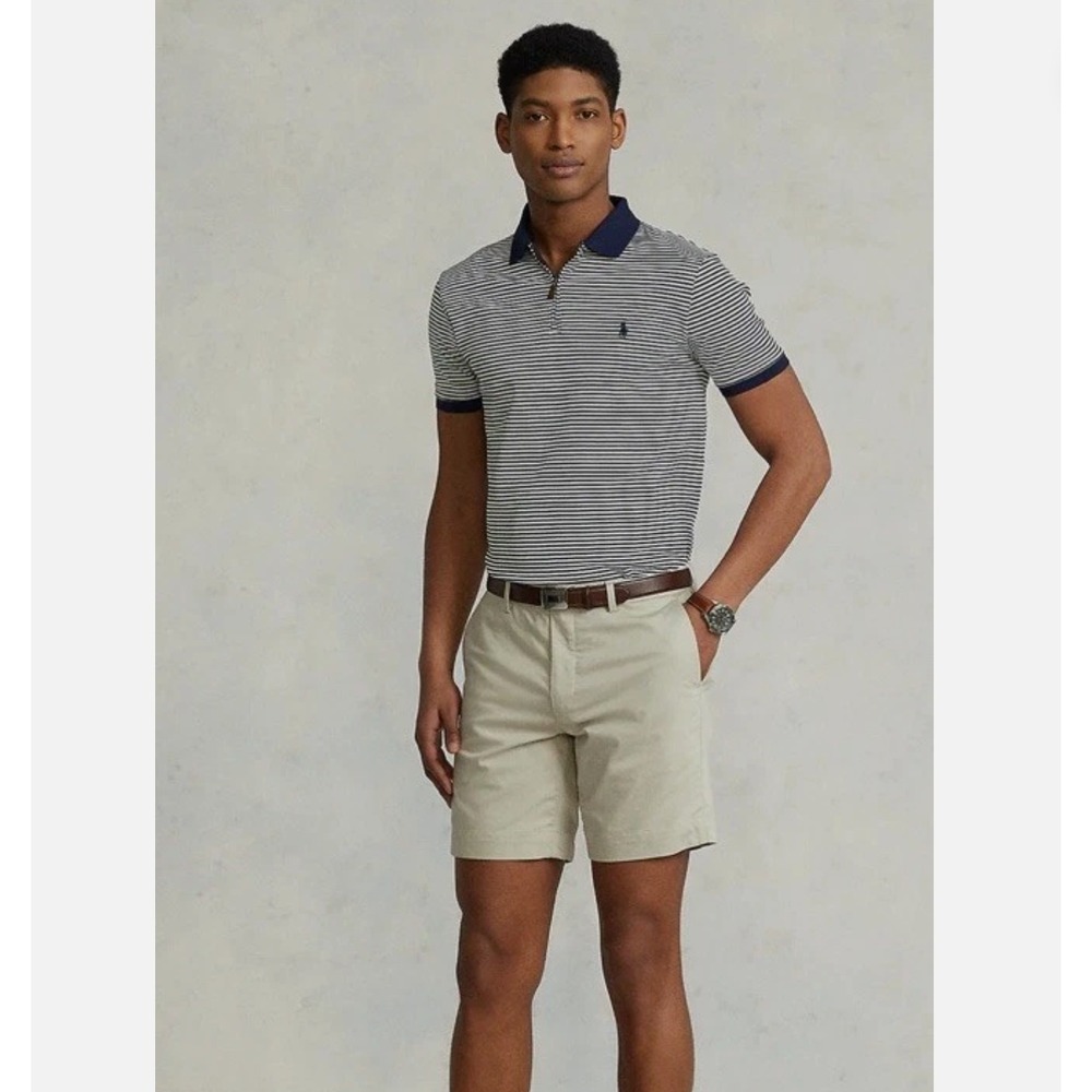Polo Ralph Lauren Men's Shorts Chino 40 Slim‎ Stretch Performance Beige 9.5 inch